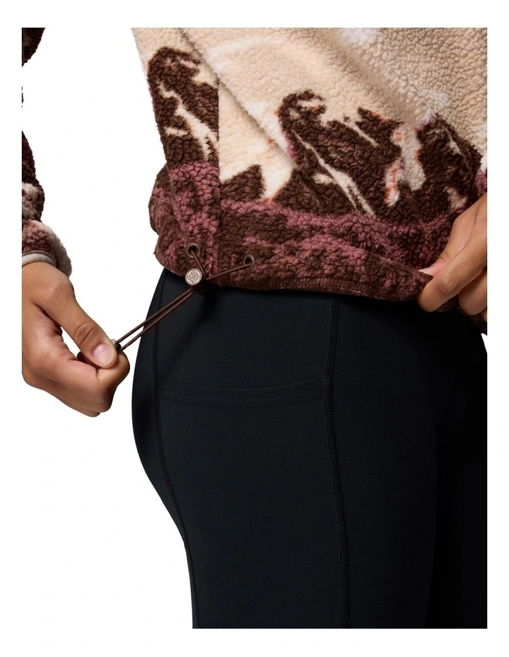 Helvetia II Printed Cropped Half Snap Fleece Pullover in Multi image 5