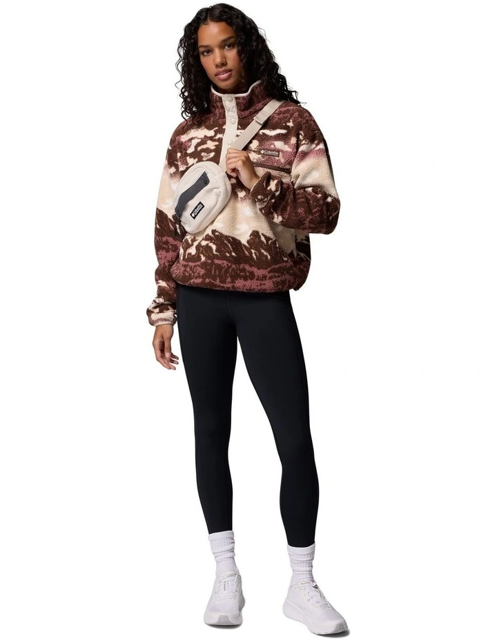 Helvetia II Printed Cropped Half Snap Fleece Pullover in Multi image 6