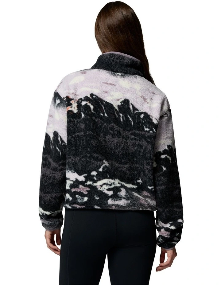 Helvetia II Printed Cropped Half Snap Fleece Pullover in Multi image 2