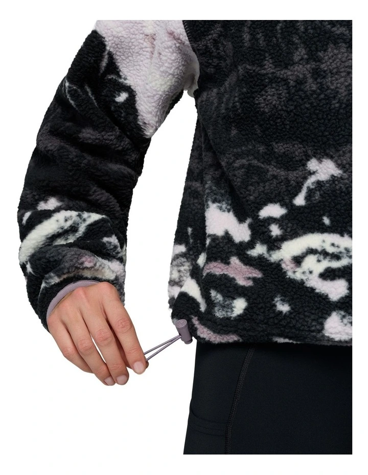 Helvetia II Printed Cropped Half Snap Fleece Pullover in Multi image 5