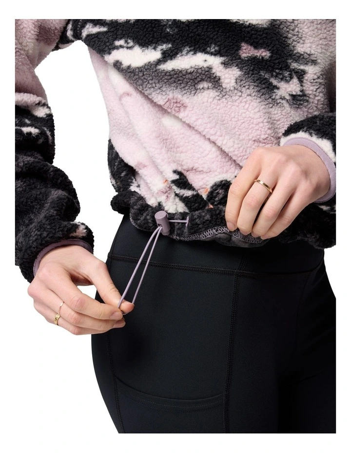 Helvetia II Printed Cropped Half Snap Fleece Pullover in Multi image 6