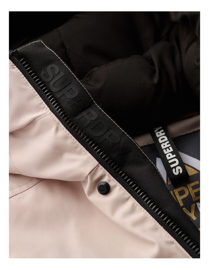 City Padded Bomber Jacket in Off Grey image 6