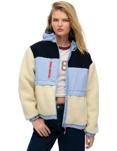 Hooded Fleece Jacket in Urban Cream