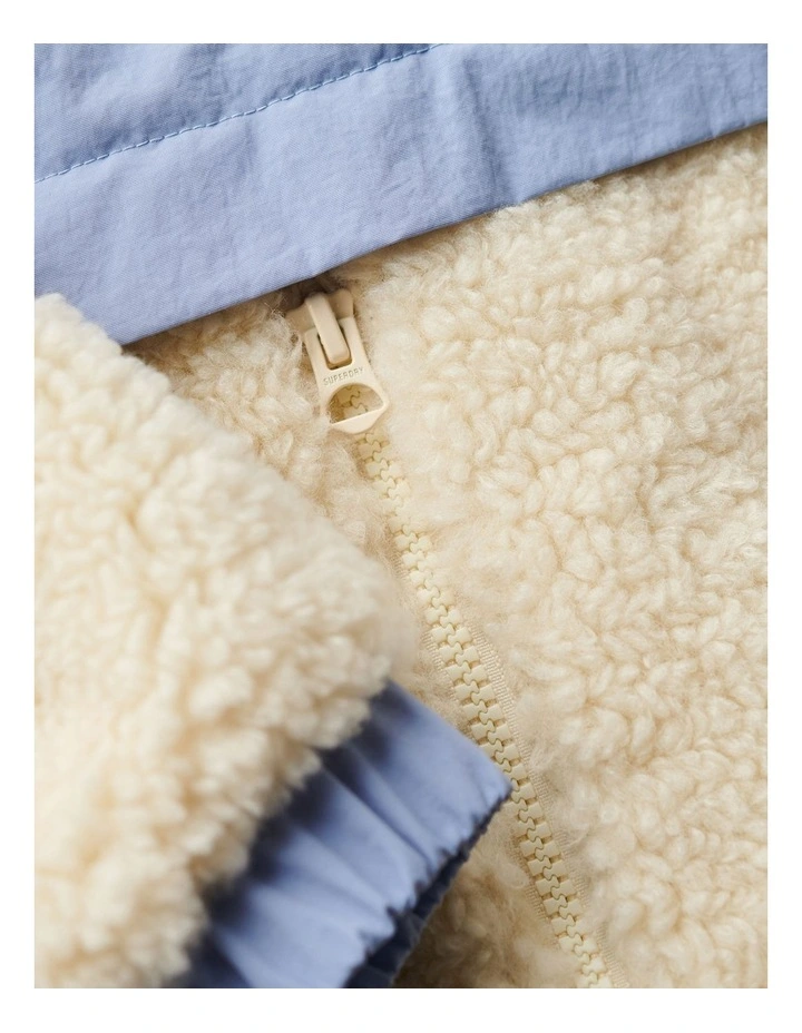 Hooded Fleece Jacket in Urban Cream image 6