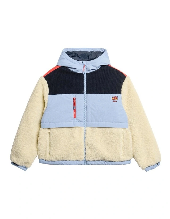 Hooded Fleece Jacket in Urban Cream image 7