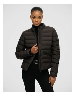 Hooded Fuji Padded Jacket in Black