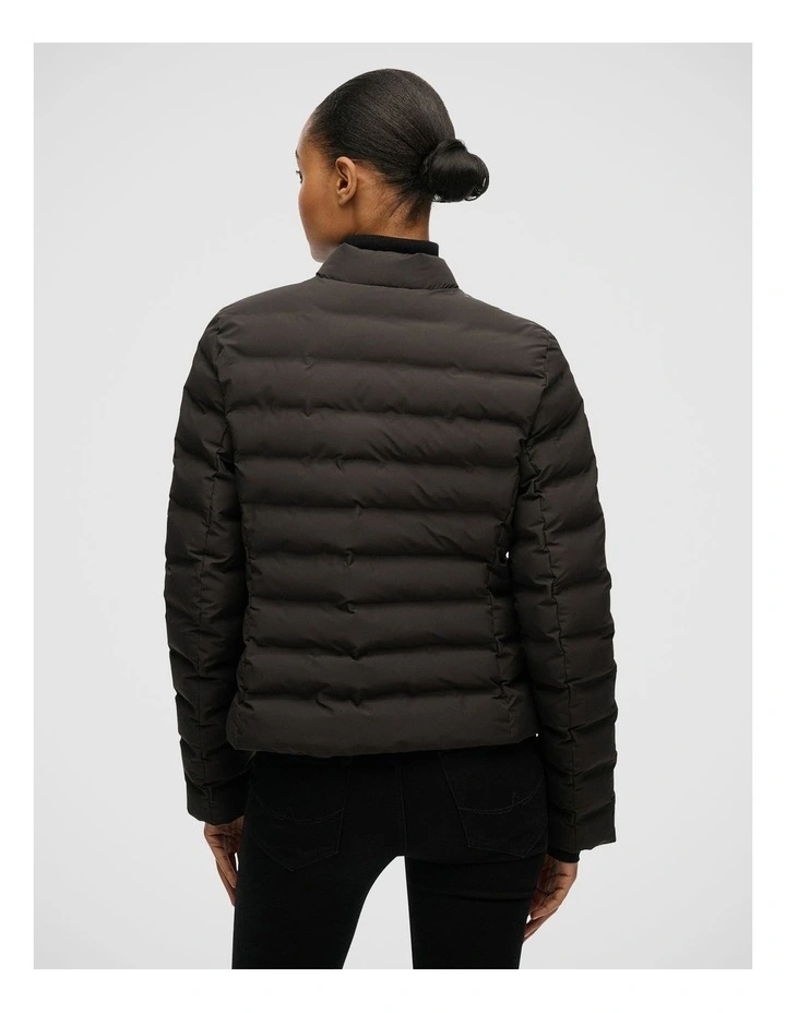 Hooded Fuji Padded Jacket in Black image 2