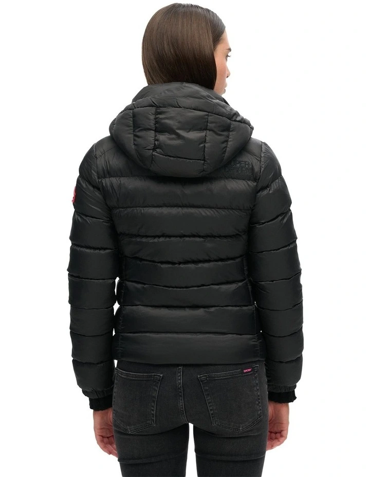 Hooded Fuji Padded Jacket in Black image 2