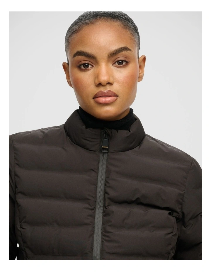 Hooded Fuji Padded Jacket in Black image 3
