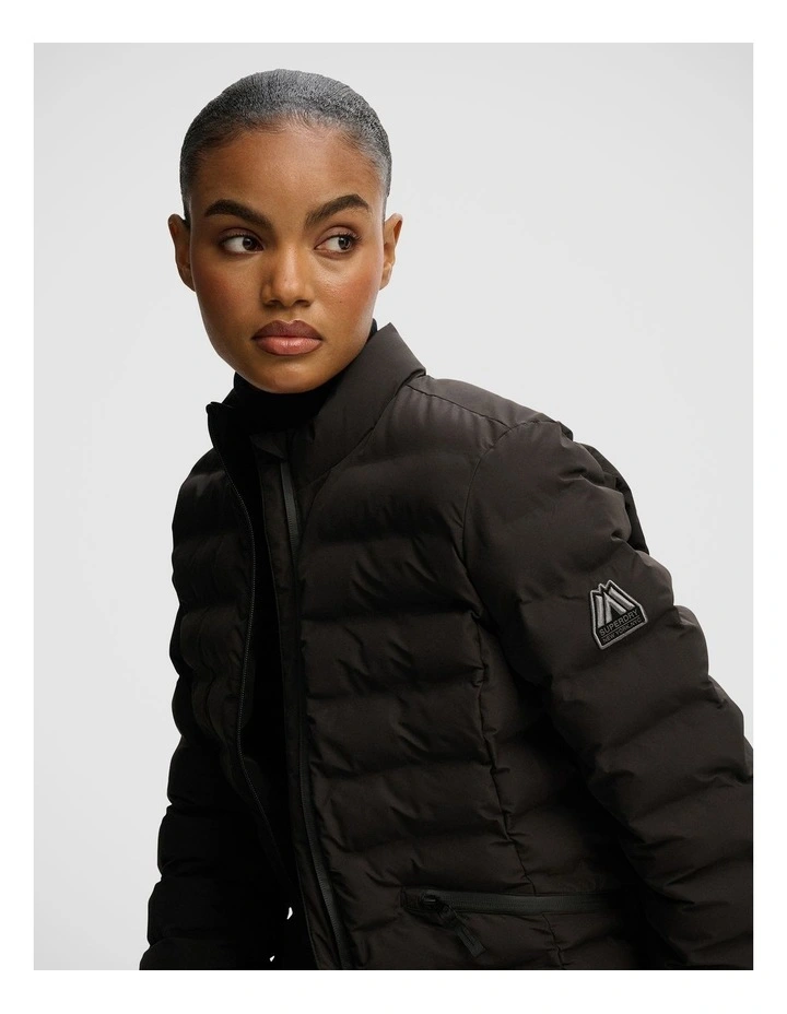 Hooded Fuji Padded Jacket in Black image 4