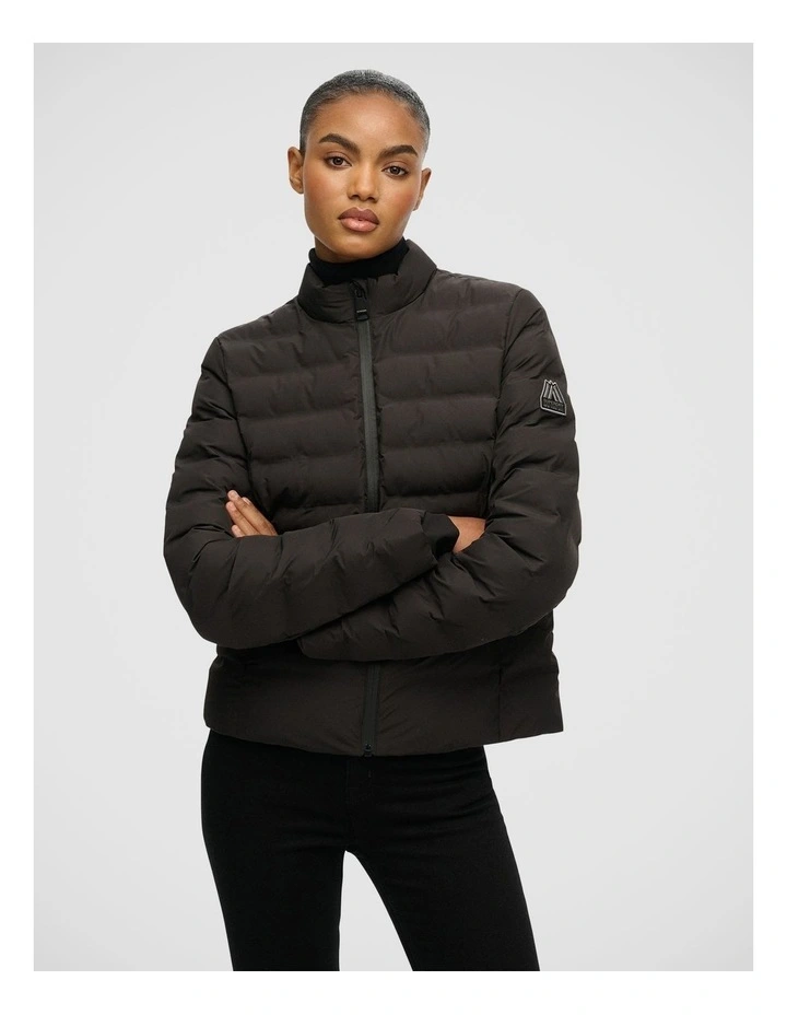Hooded Fuji Padded Jacket in Black image 5
