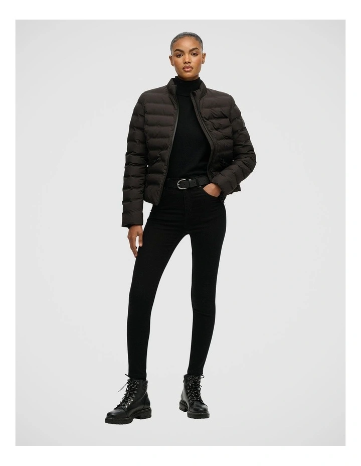 Hooded Fuji Padded Jacket in Black image 6