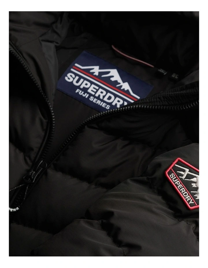 Hooded Fuji Padded Jacket in Black image 6