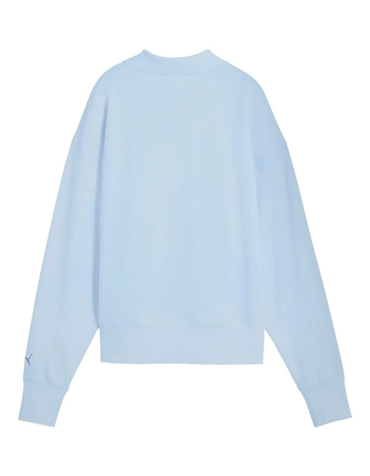 Premium Essentials Polo Crew Jumper in Blue image 5