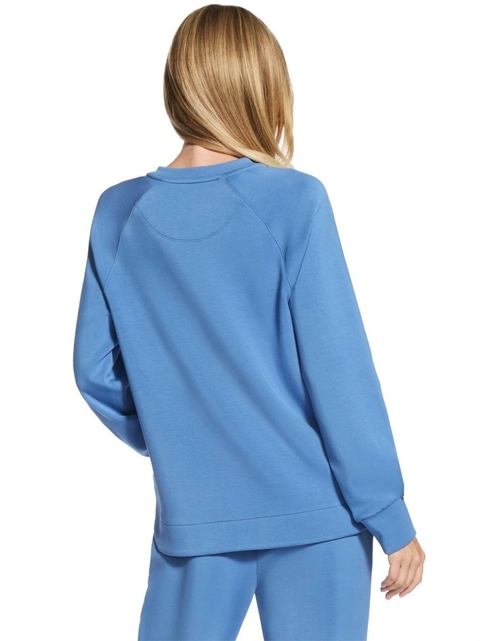 Cozy Luxe Crewneck Top in Blue image 2