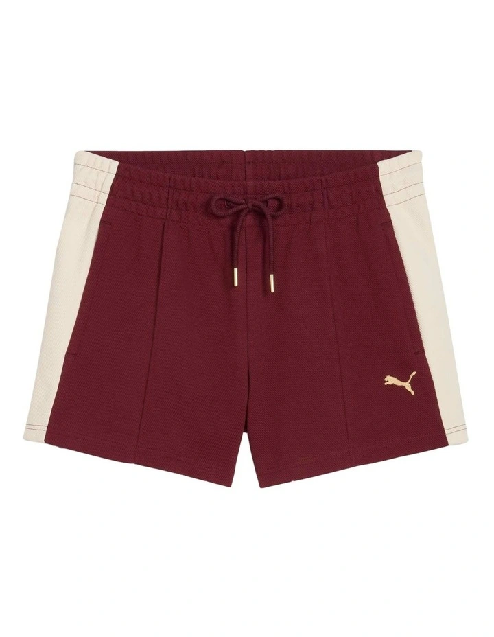 T7 Pintuck Shorts 4 in Ruby Shimmer image 4