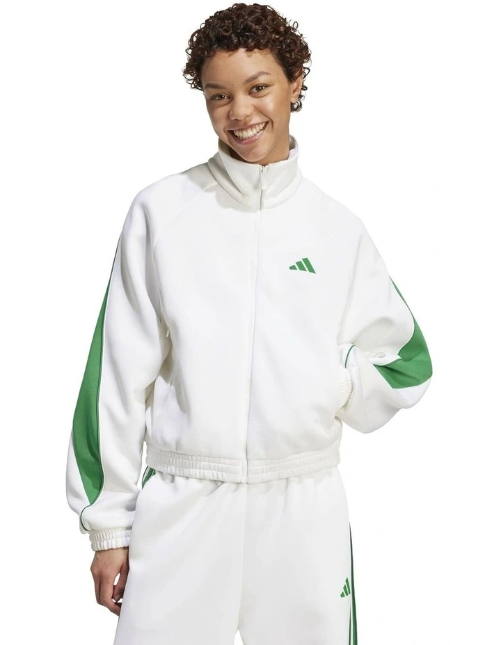 Stadium Tracktop in White/Green image 1