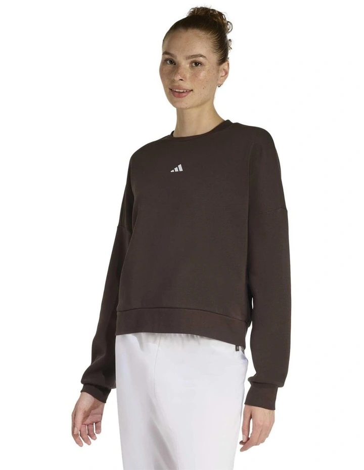 Essentials Small Logo Feelcozy Sweatshirt in Brown image 1