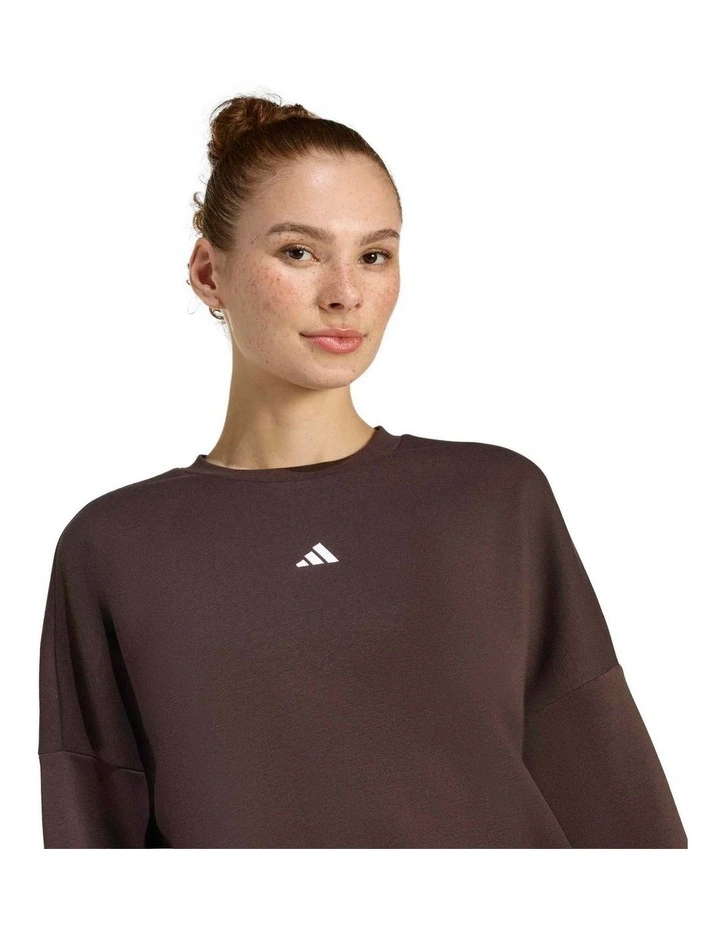 Essentials Small Logo Feelcozy Sweatshirt in Brown image 4