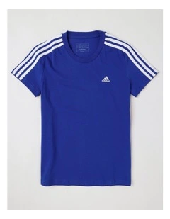 Essentials Slim 3-Stripes T-Shirt in Royal Blue