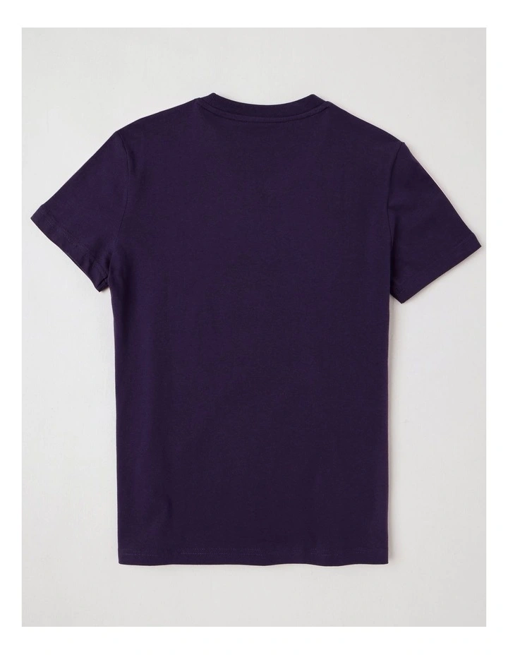 Essentials Slim 3-Stripes T-Shirt in Aurora Plum image 2