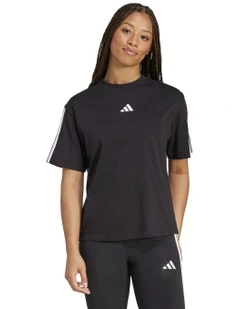Essentials 3-Stripes Boyfriend Tee in Black