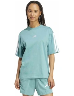 Essentials 3-Stripes Boyfriend Tee in Blue