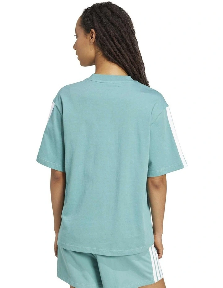 Essentials 3-Stripes Boyfriend Tee in Blue image 2