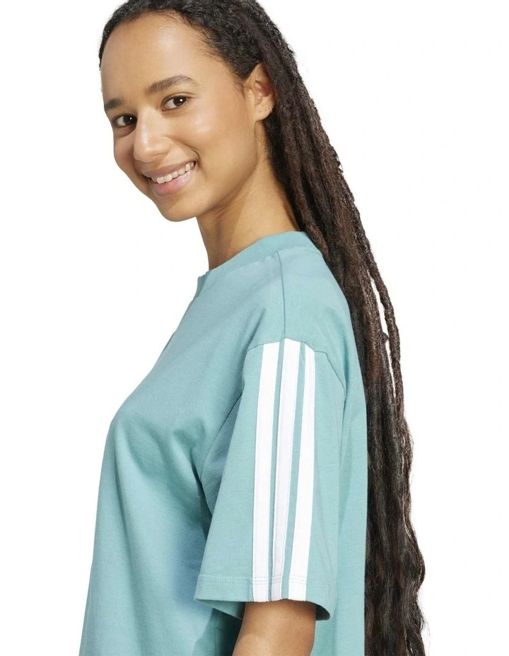 Essentials 3-Stripes Boyfriend Tee in Blue image 4