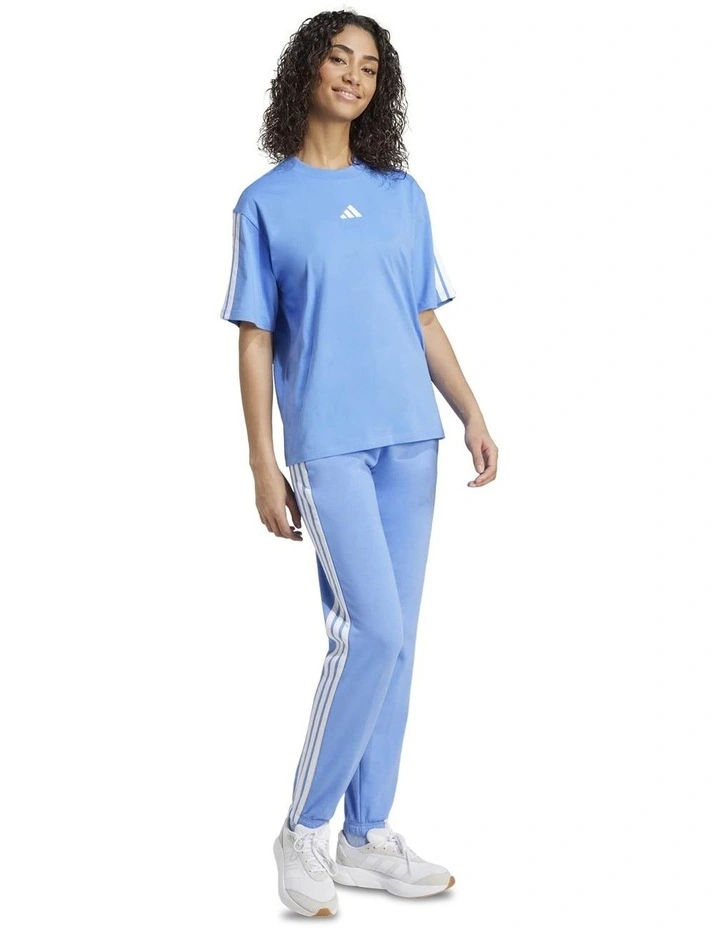 Essentials 3-Stripes Boyfriend Tee in Blue image 3