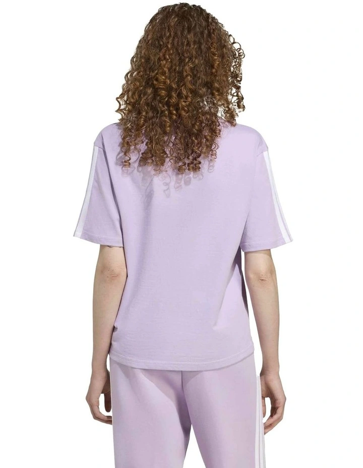 Essentials Stripes Boyfriend T-shirt in Purple image 2