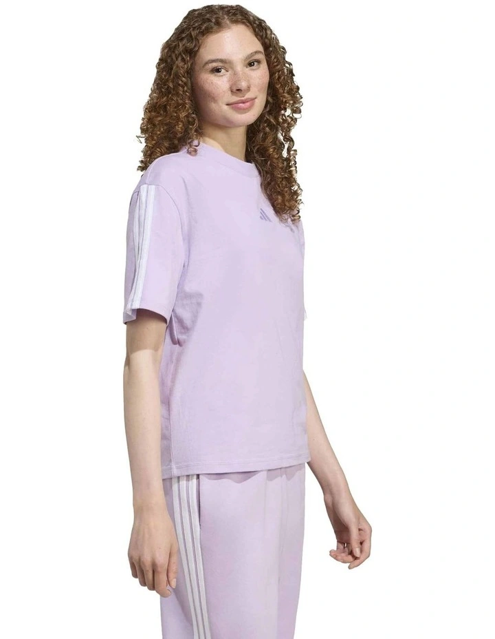 Essentials Stripes Boyfriend T-shirt in Purple image 3