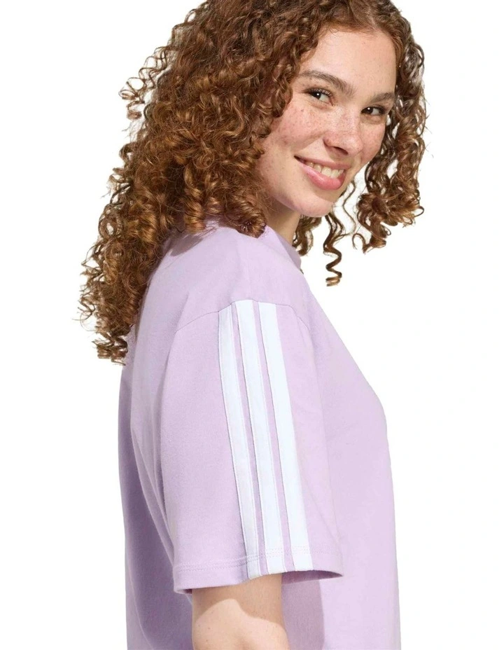 Essentials Stripes Boyfriend T-shirt in Purple image 5