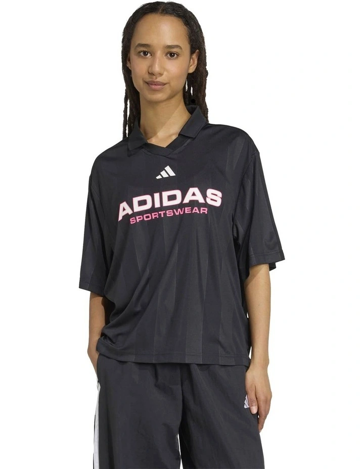 Tiro Polo T-shirt in Black image 1