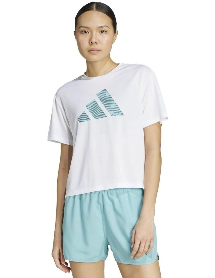 Adi365 Running Essentials Brand Love Tee in White image 1