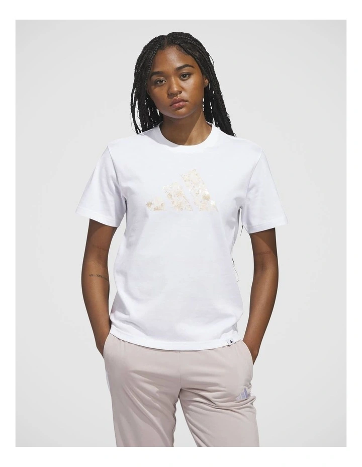 Iridescent Shells Big Logo Graphic T-Shirt in White image 1