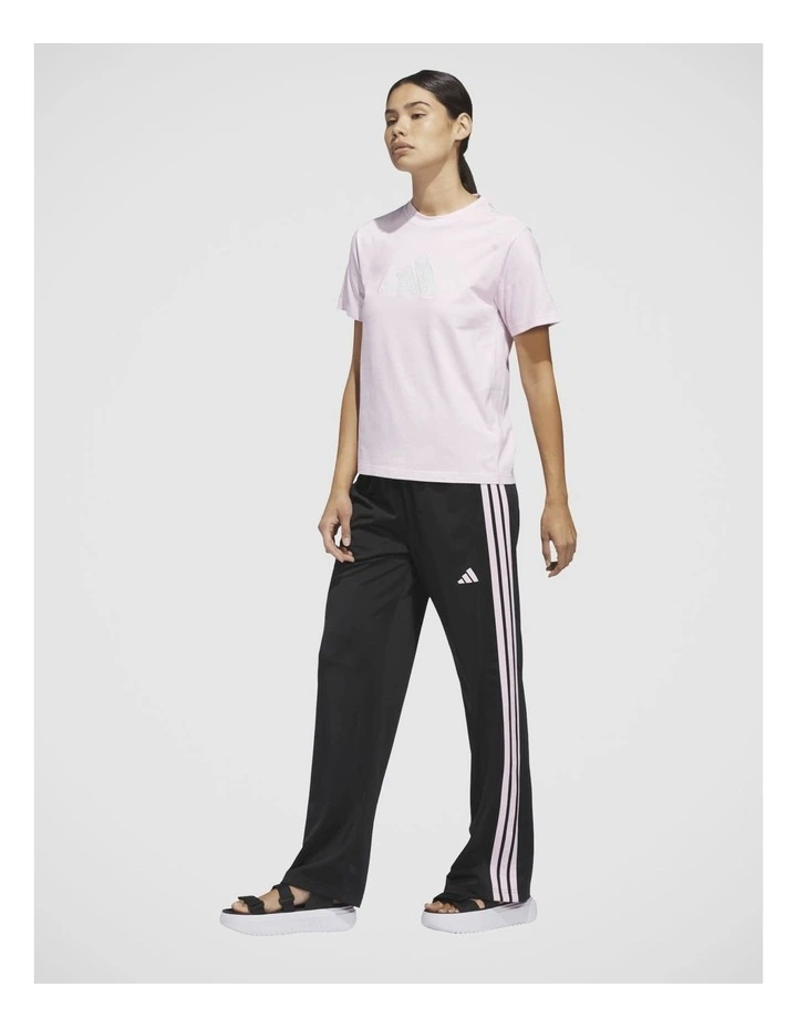 Textured Gingham Big Logo Graphic T-Shirt in Clear Pink image 3