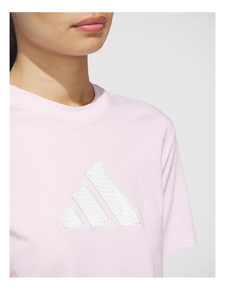 Textured Gingham Big Logo Graphic T-Shirt in Clear Pink image 4