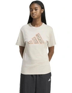 Animal Graphic T-Shirt in Beige