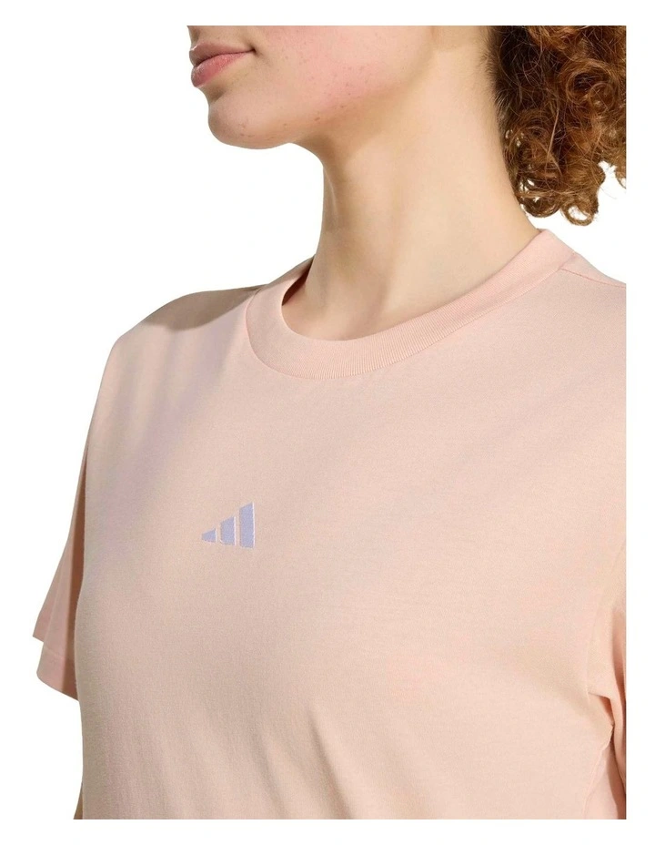 Essentials Small Logo Cotton T-Shirt in Pink image 3