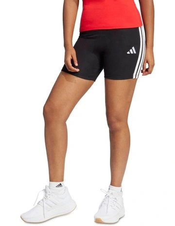 Essentials 3-Stripes High Waisted Biker Shorts in Black