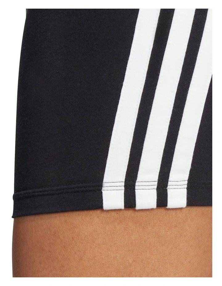 Essentials 3-Stripes High Waisted Biker Shorts in Black image 5