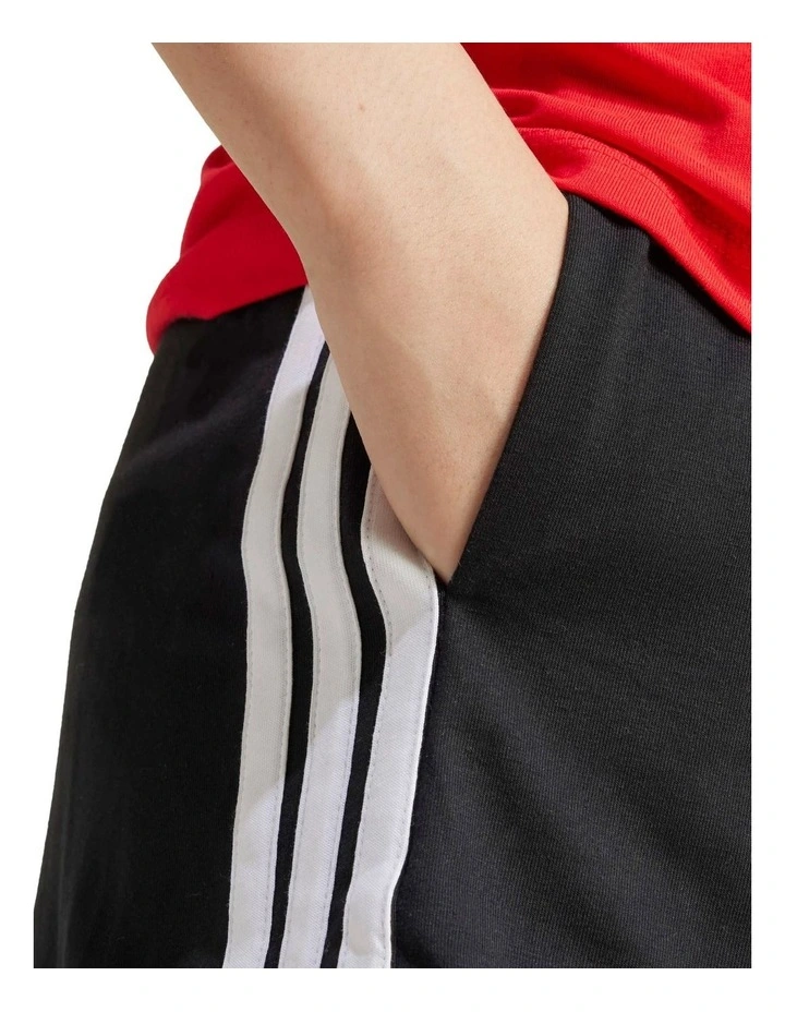 Essentials 3-Stripes Cotton Shorts in Black image 5
