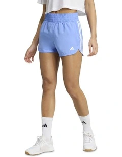 Pacer Training Stripes Woven High-Rise Shorts in Blue