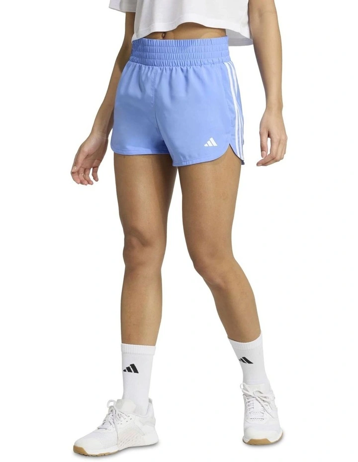 Pacer Training Stripes Woven High-Rise Shorts in Blue image 1