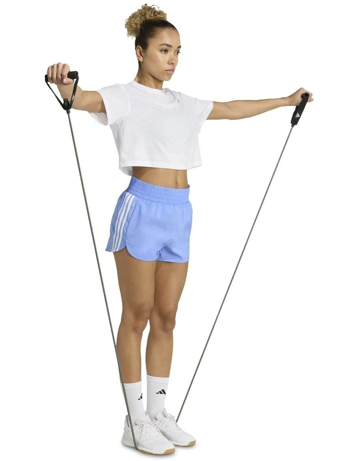 Pacer Training Stripes Woven High-Rise Shorts in Blue image 3