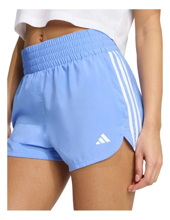Pacer Training Stripes Woven High-Rise Shorts in Blue image 4