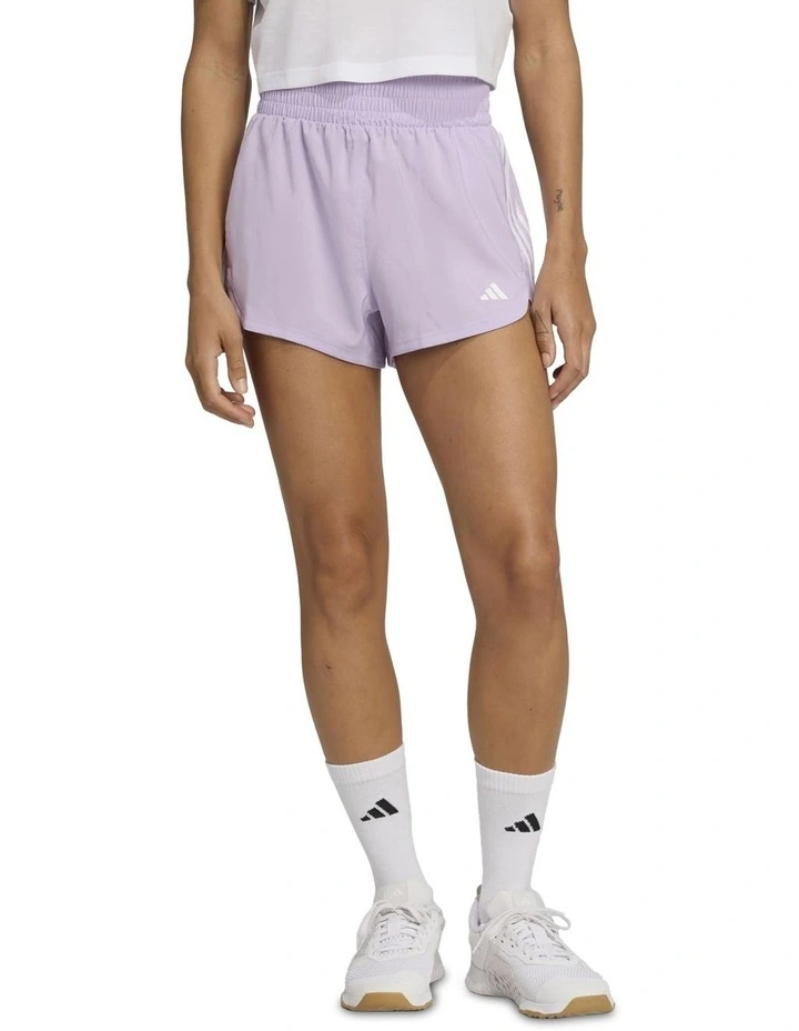 Pacer Training Stripes Woven High Rise Shorts in Purple image 1