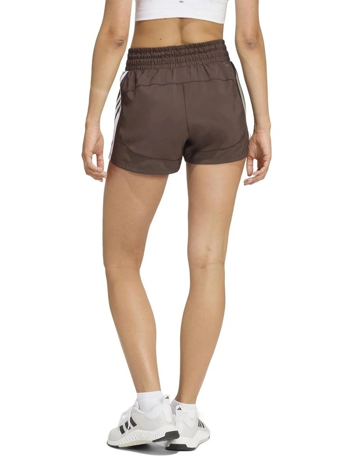 Pacer Workout Woven High Rise Shorts in Brown image 2