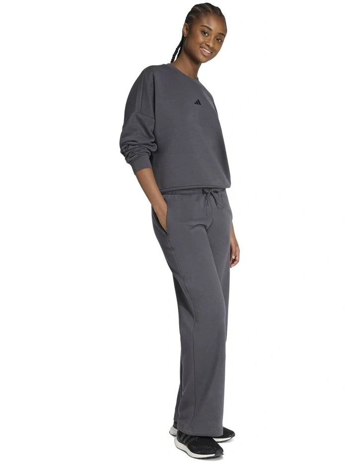 Essentials Small Logo Feel Cozy Open-Hem Joggers in Grey image 3